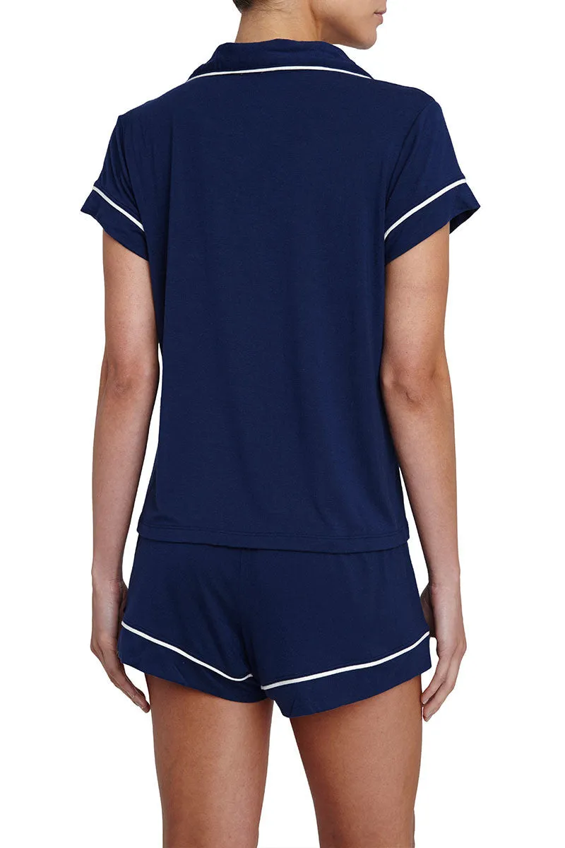 Gisele Shortie PJ Set | Navy/Ivory