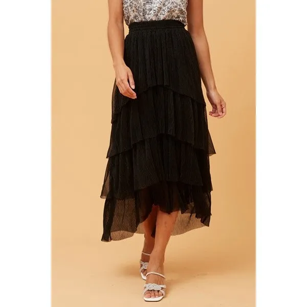 HARLENE TIERED EVENING SKIRT