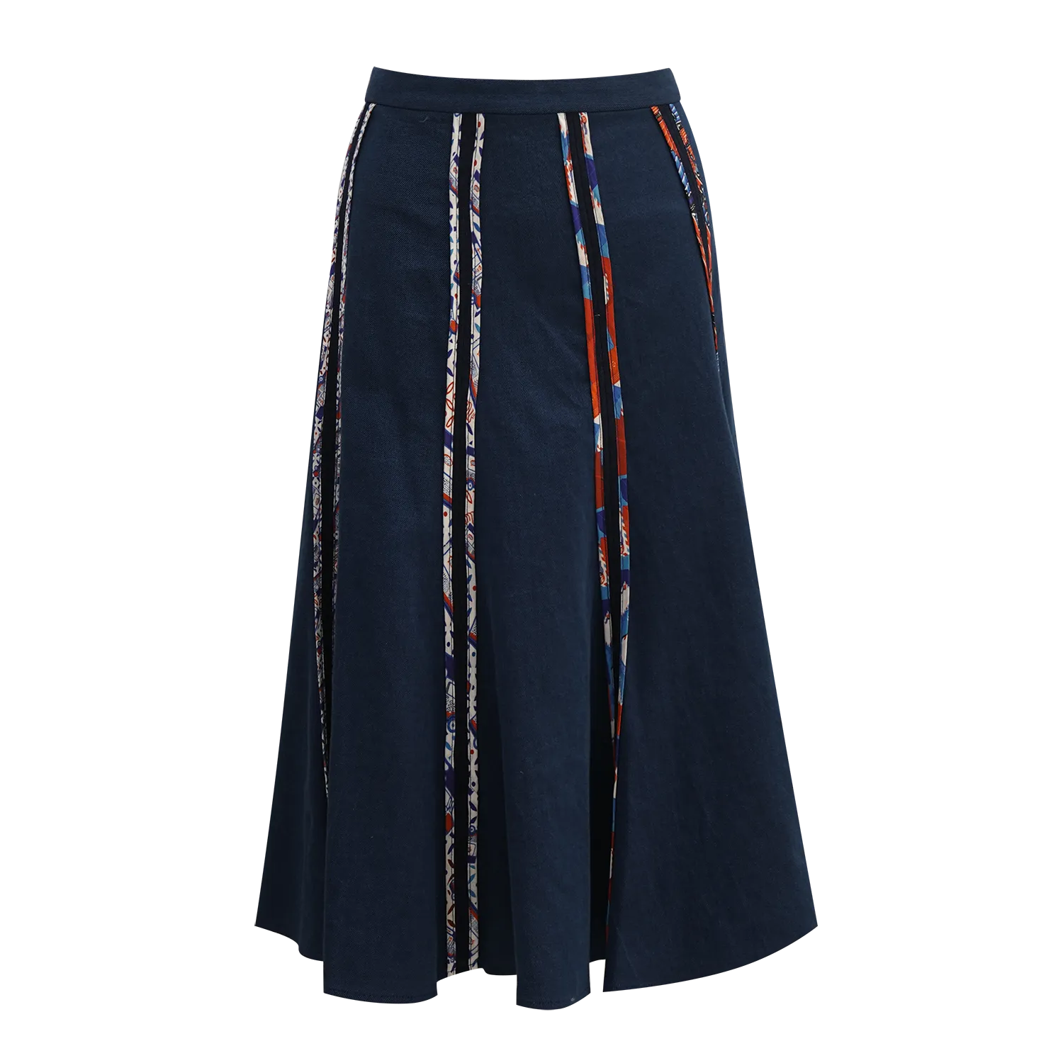 [HK CLASSIC] Eco-Denim Pleated Skirt (紅白藍)