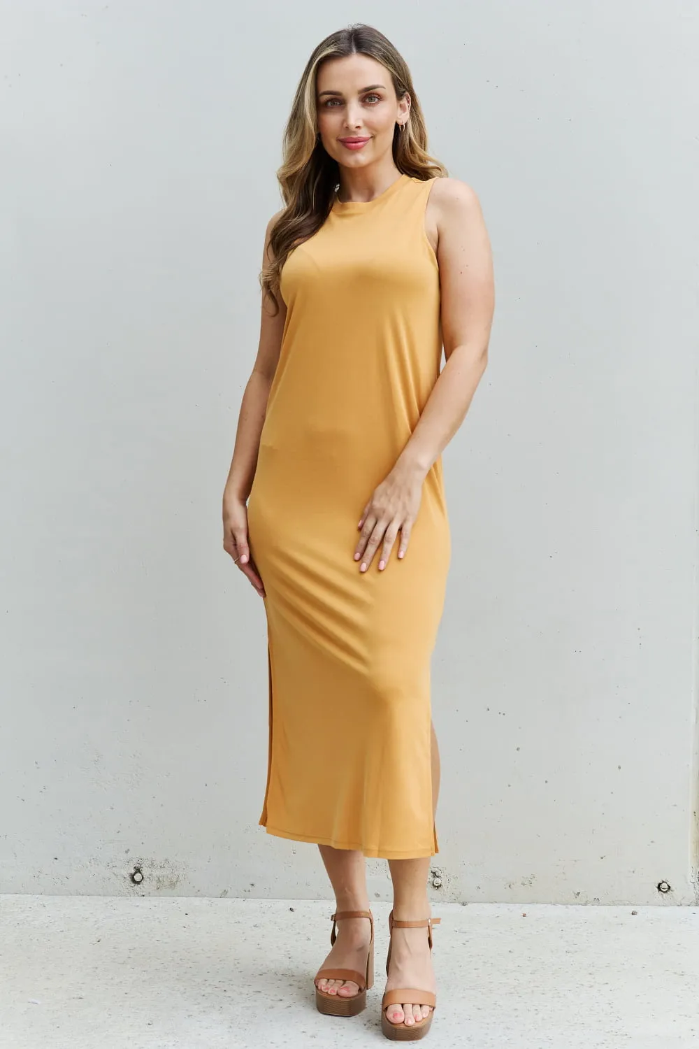 HYFVE Citrus Summer Sleeveless Midi Dress