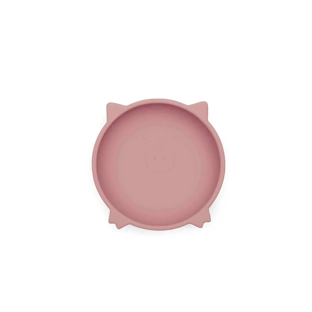 Ickle Bubba 6 Piece Silicone Feeding Set - Pig (Pink)