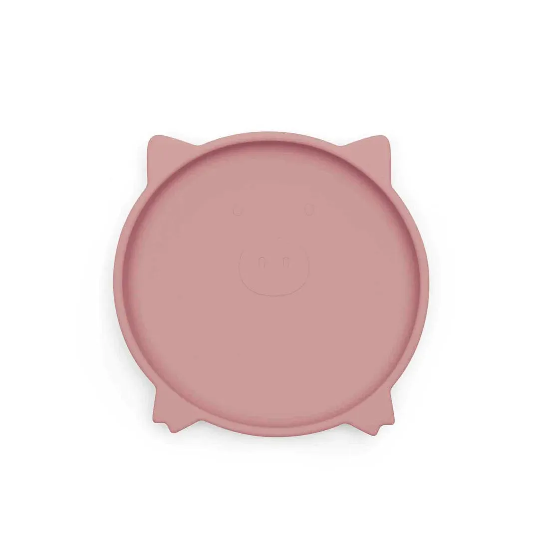 Ickle Bubba 6 Piece Silicone Feeding Set - Pig (Pink)