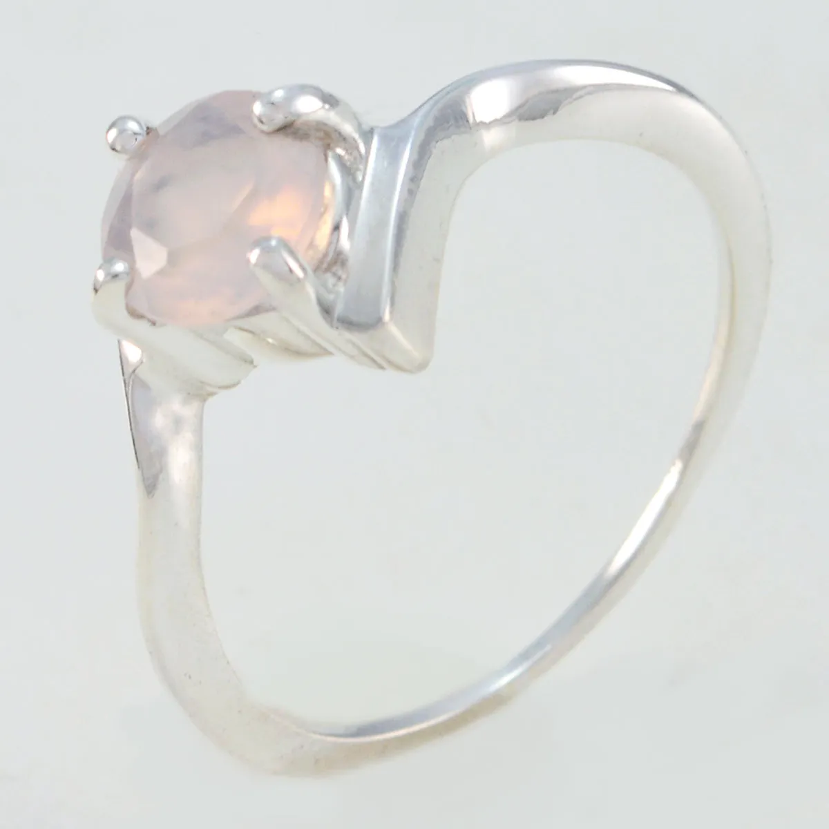 Indian Gem Rose Quartz 925 Sterling Silver Ring Jewellery Or Jewelry