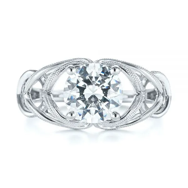 Intertwined Solitaire Diamond Engagement Ring [Setting Only] - EC060