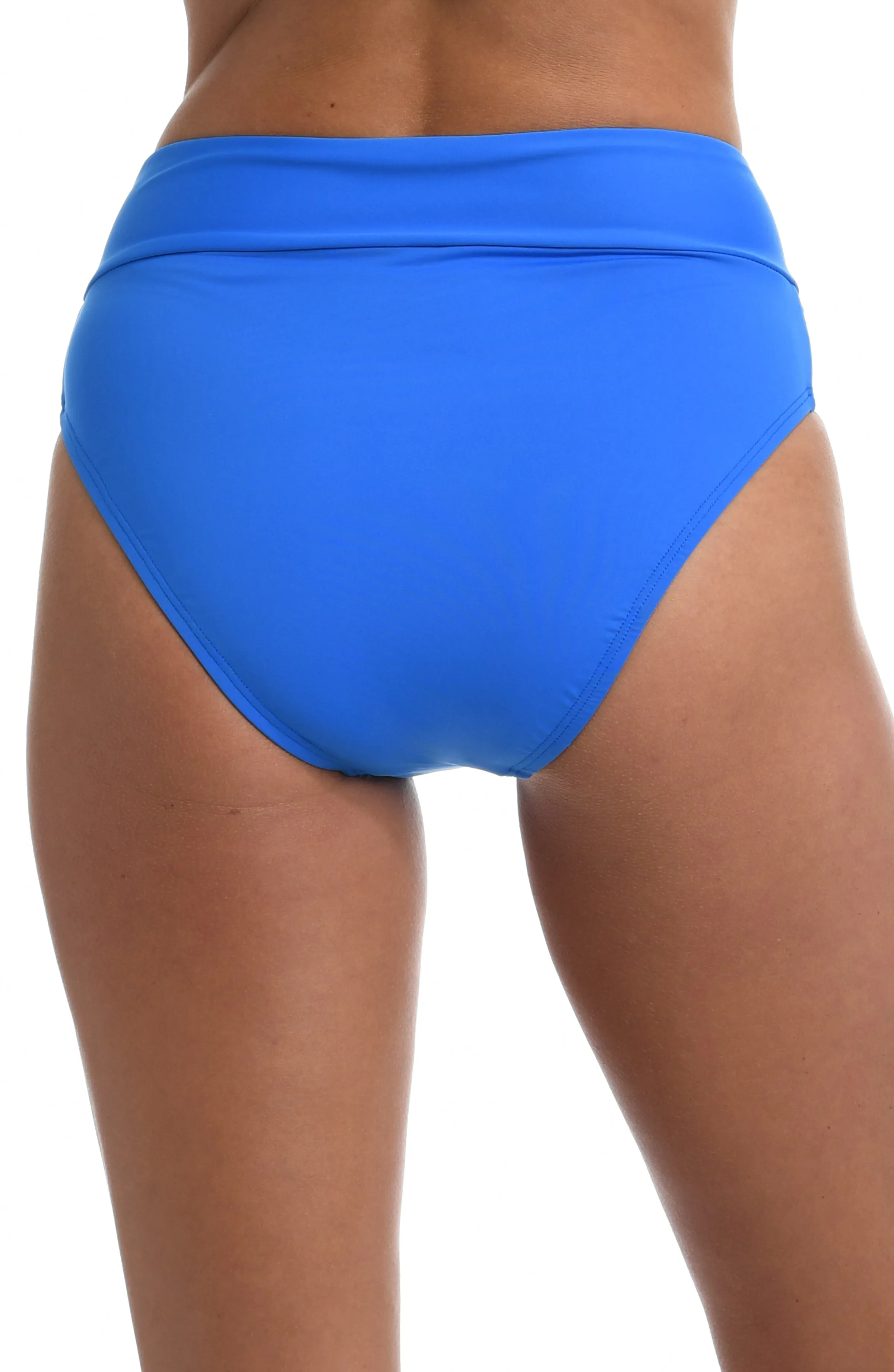 Island Goddess Crossover High Waist Bottom - Capri Blue - FINAL SALE