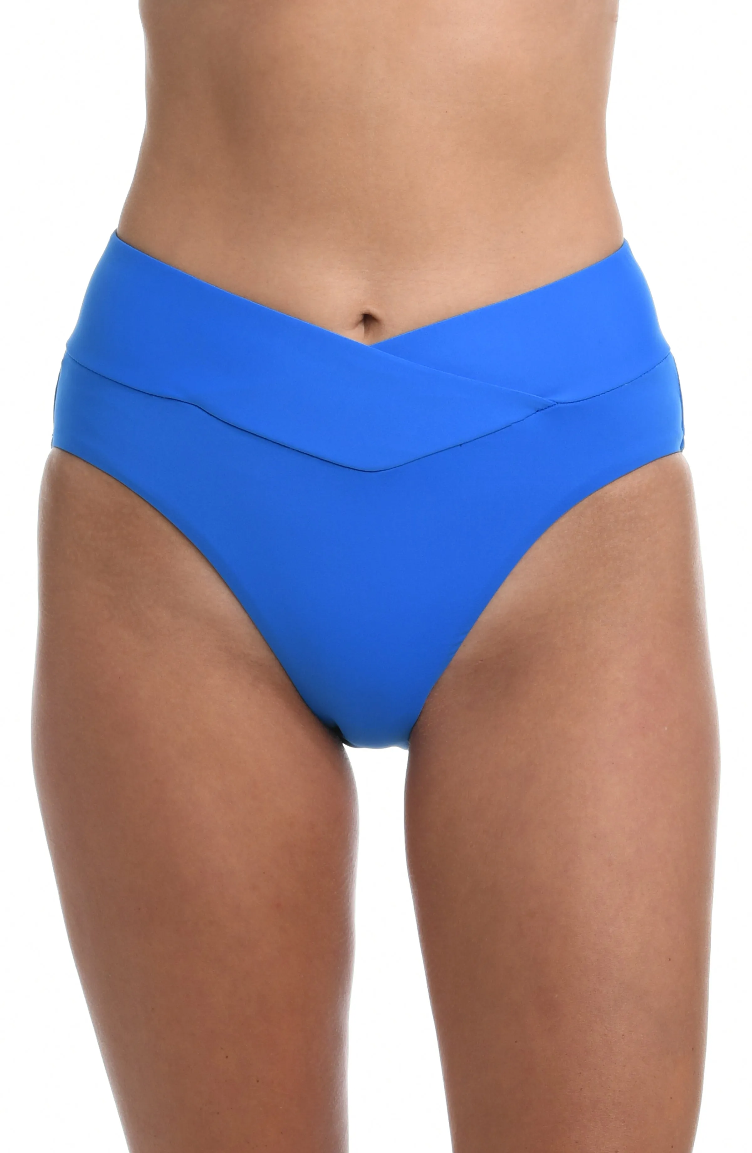 Island Goddess Crossover High Waist Bottom - Capri Blue - FINAL SALE