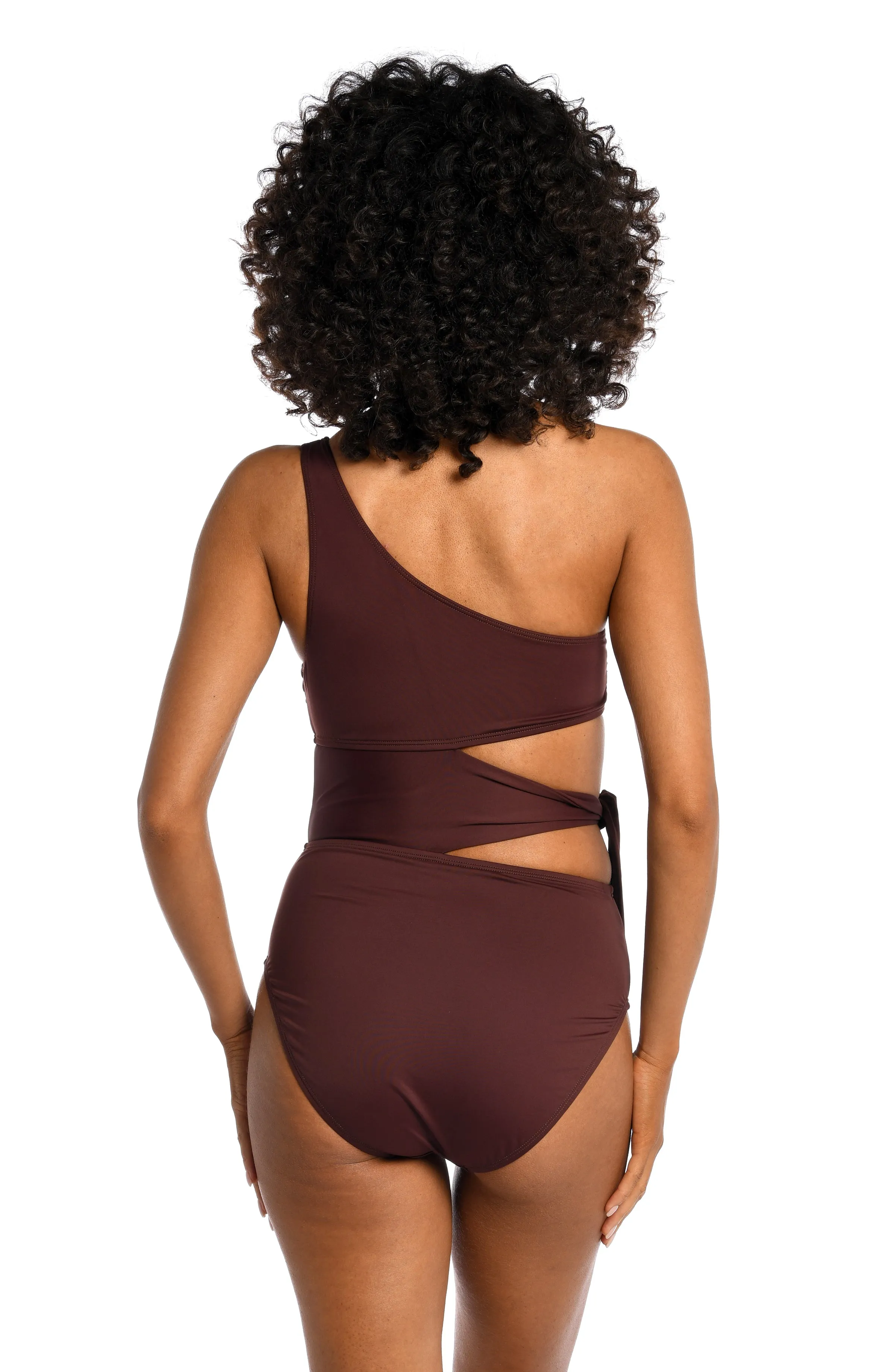 Island Goddess Cutout One Shoulder One Piece - Java