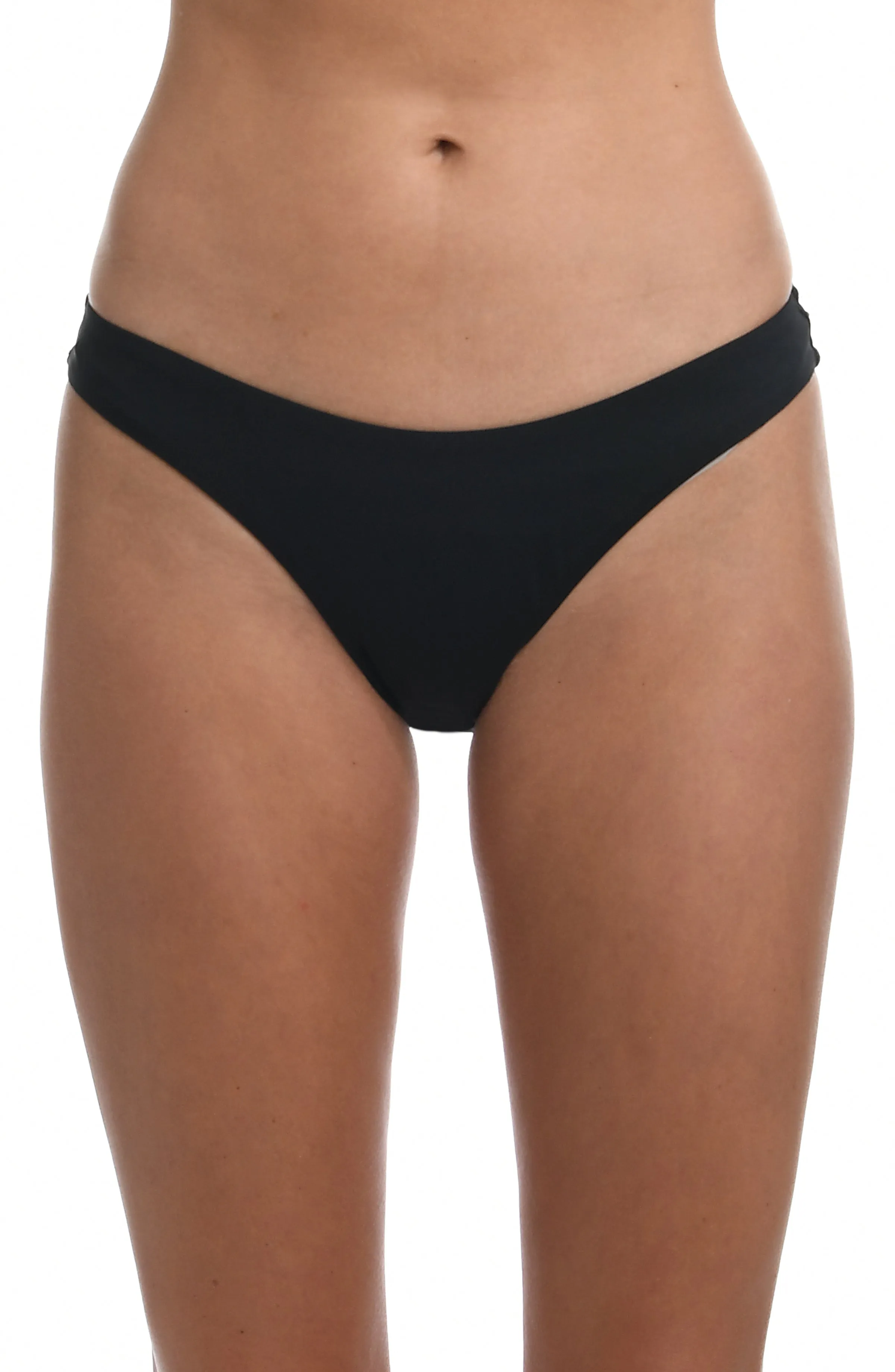 Island Goddess Scoop Front Ruched Back Bottom - Black - FINAL SALE