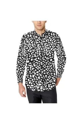 Leopard Print Men's All Over Print Casual Dress Shirt