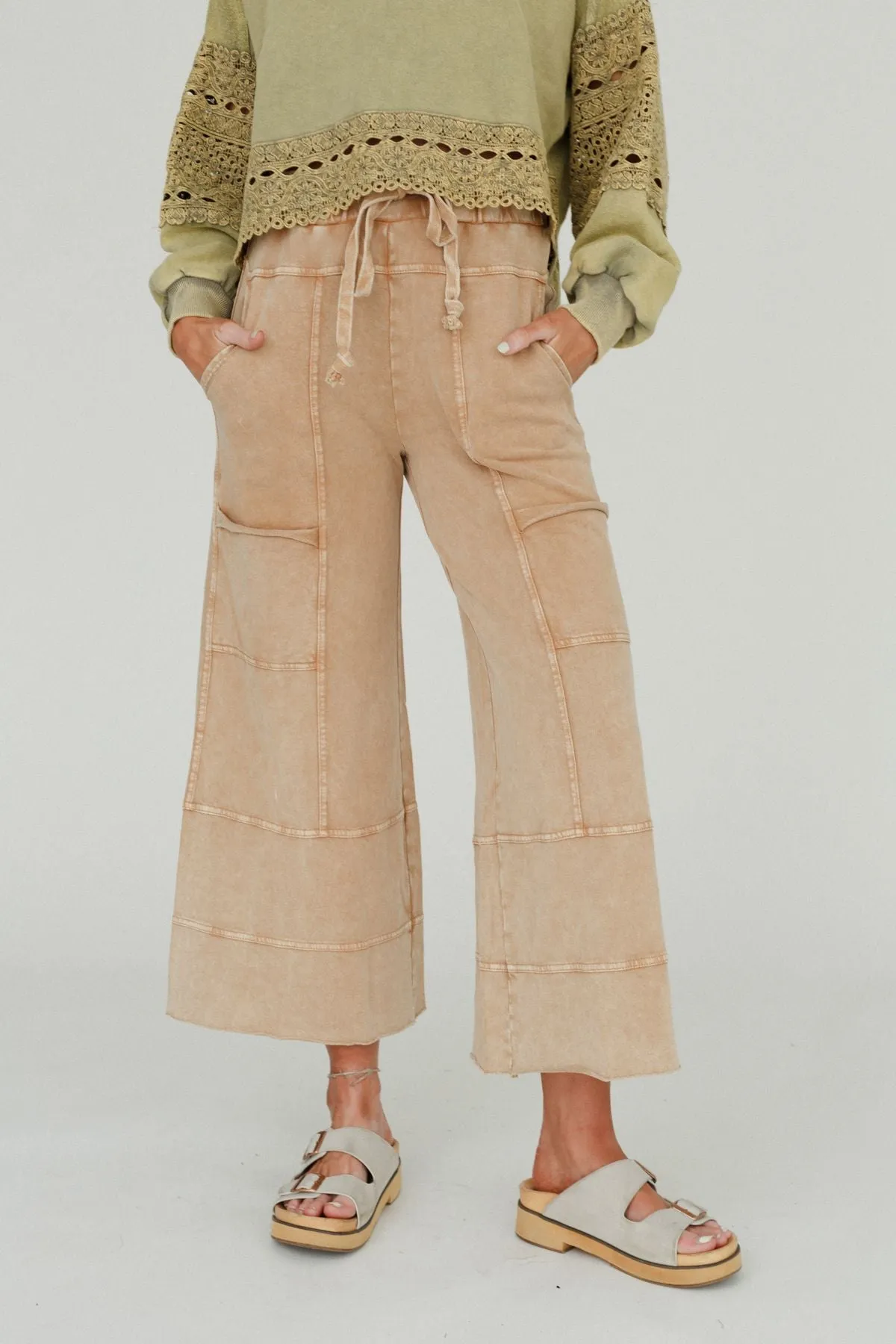 Lucky One Wide Leg Pant - Camel