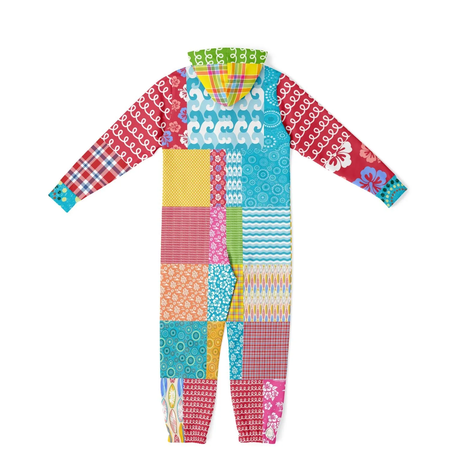 Maui Waui Hawaiian Surfside Patchwork Unisex Fleece Romper