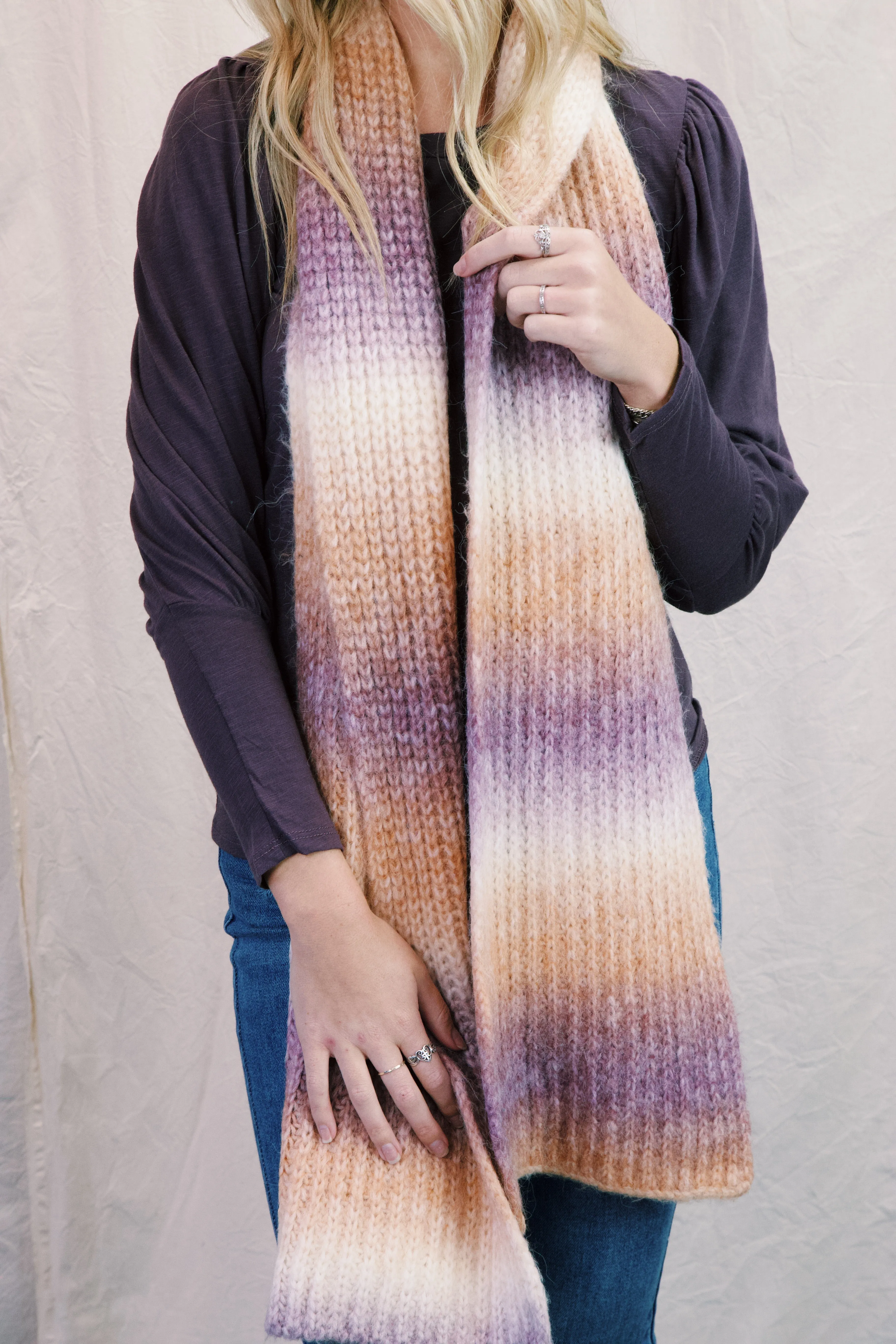 McKenna Multi Color Scarf, Ginger/Purple