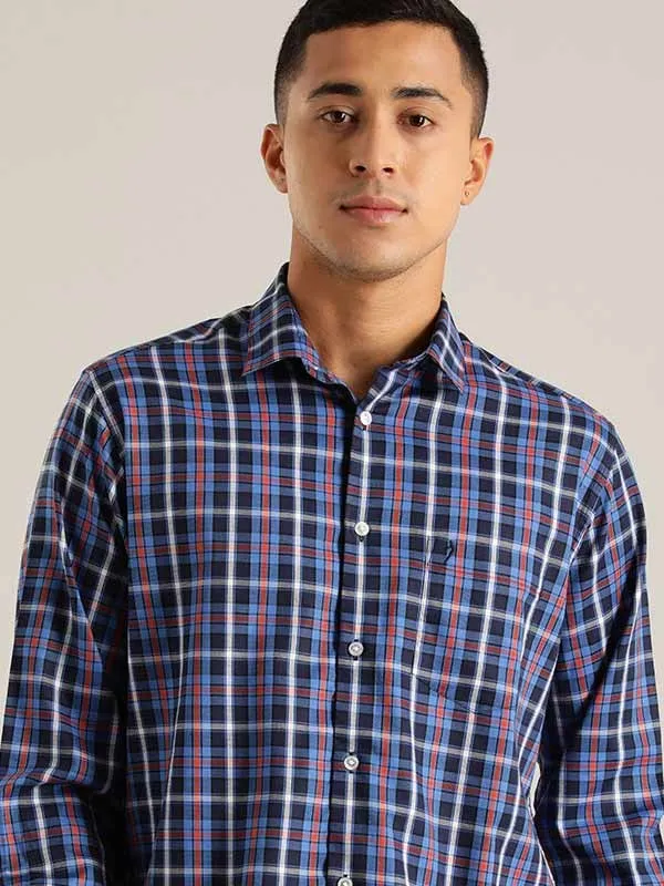 Men Checked Full Sleeve Cotton Blend Shirt