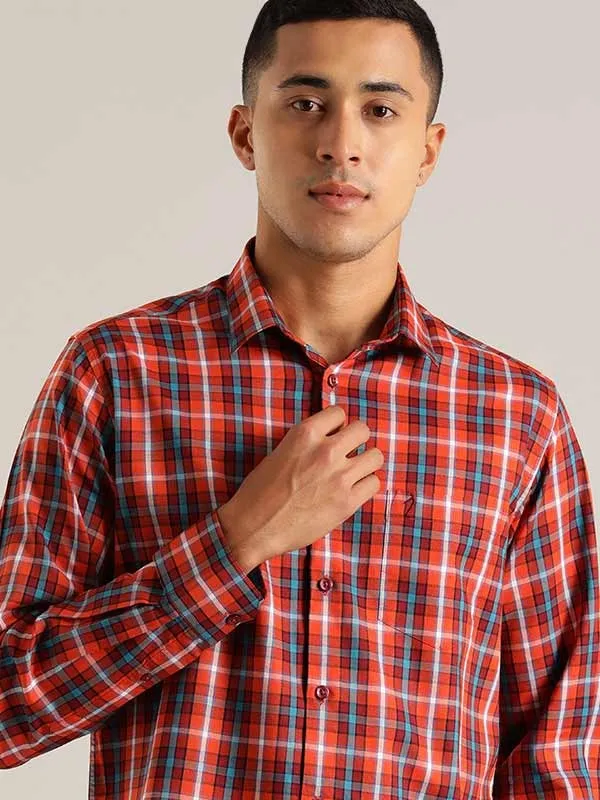 Men Checked Full Sleeve Cotton Blend Shirt