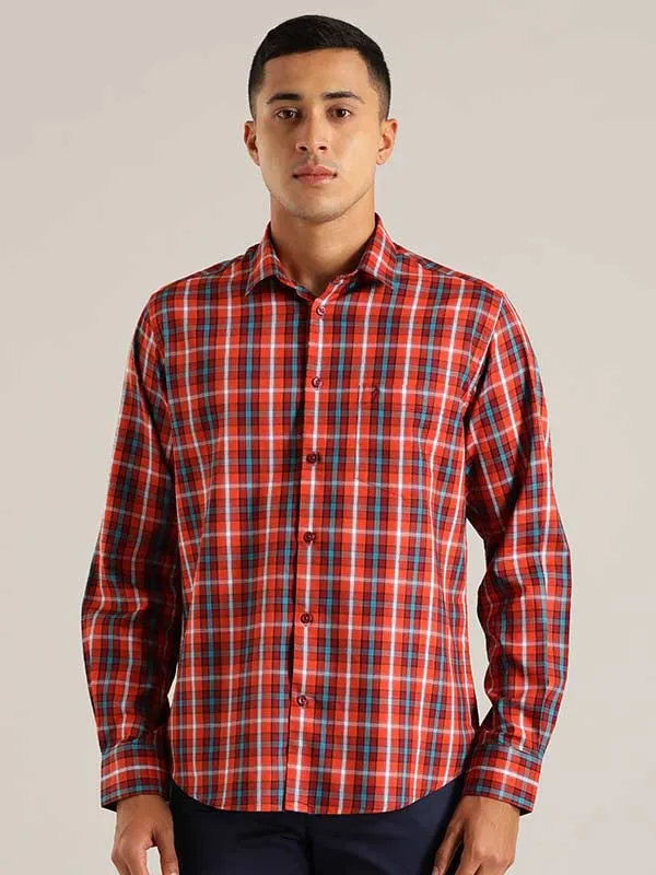 Men Checked Full Sleeve Cotton Blend Shirt