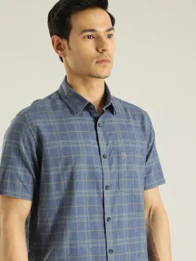 Men Checked Half Sleeve Cotton Shirt