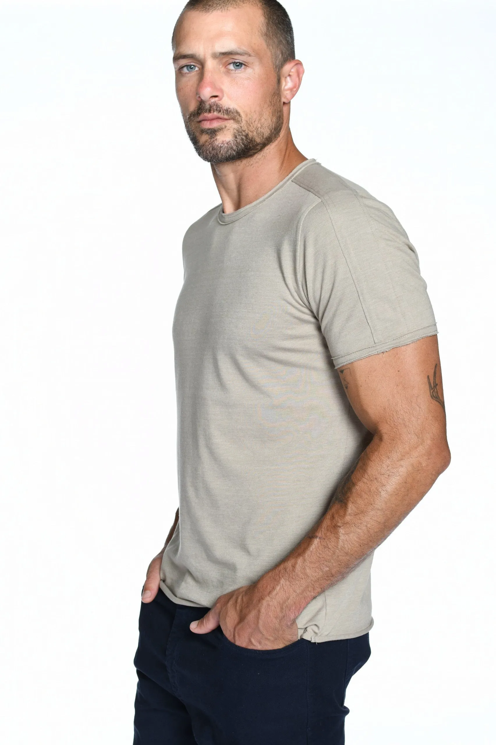 Men's Tri-Blend Patch Sleeve Tee