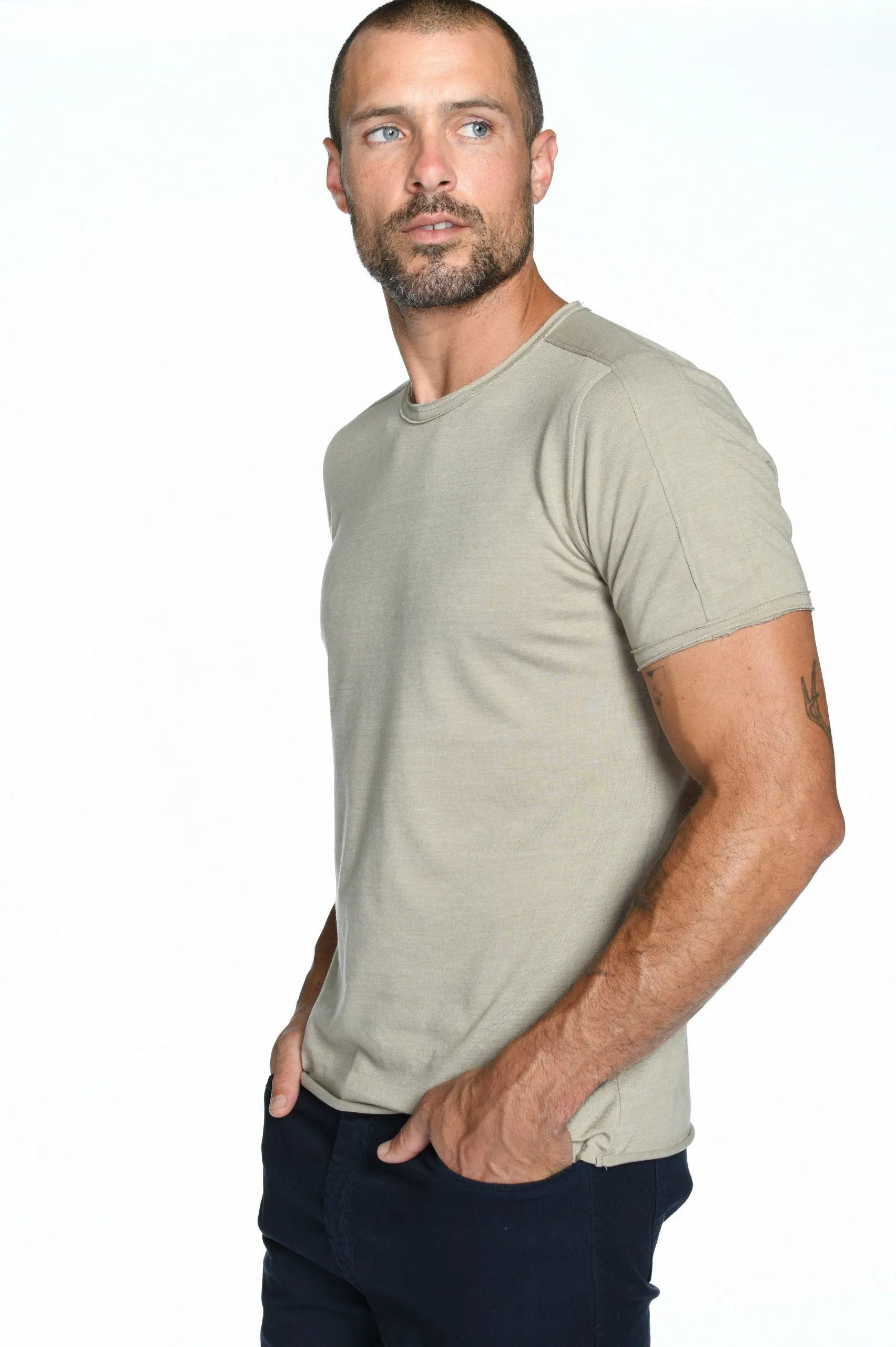 Men's Tri-Blend Patch Sleeve Tee