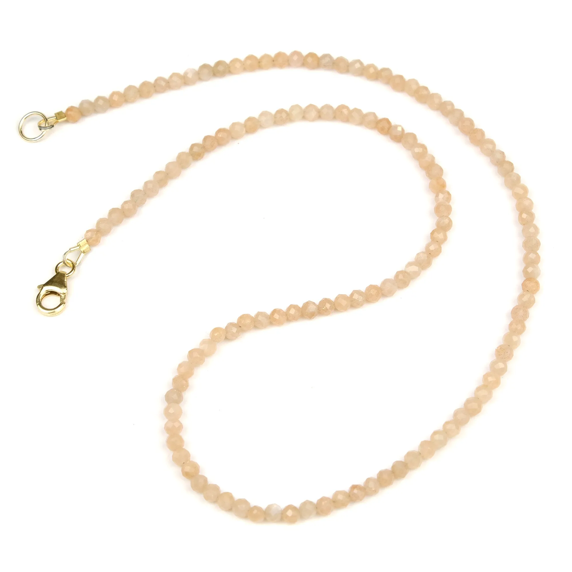 Peach Moonstone Necklace with Gold Filled Trigger Clasp