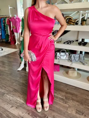 Pink One Shoulder Gown