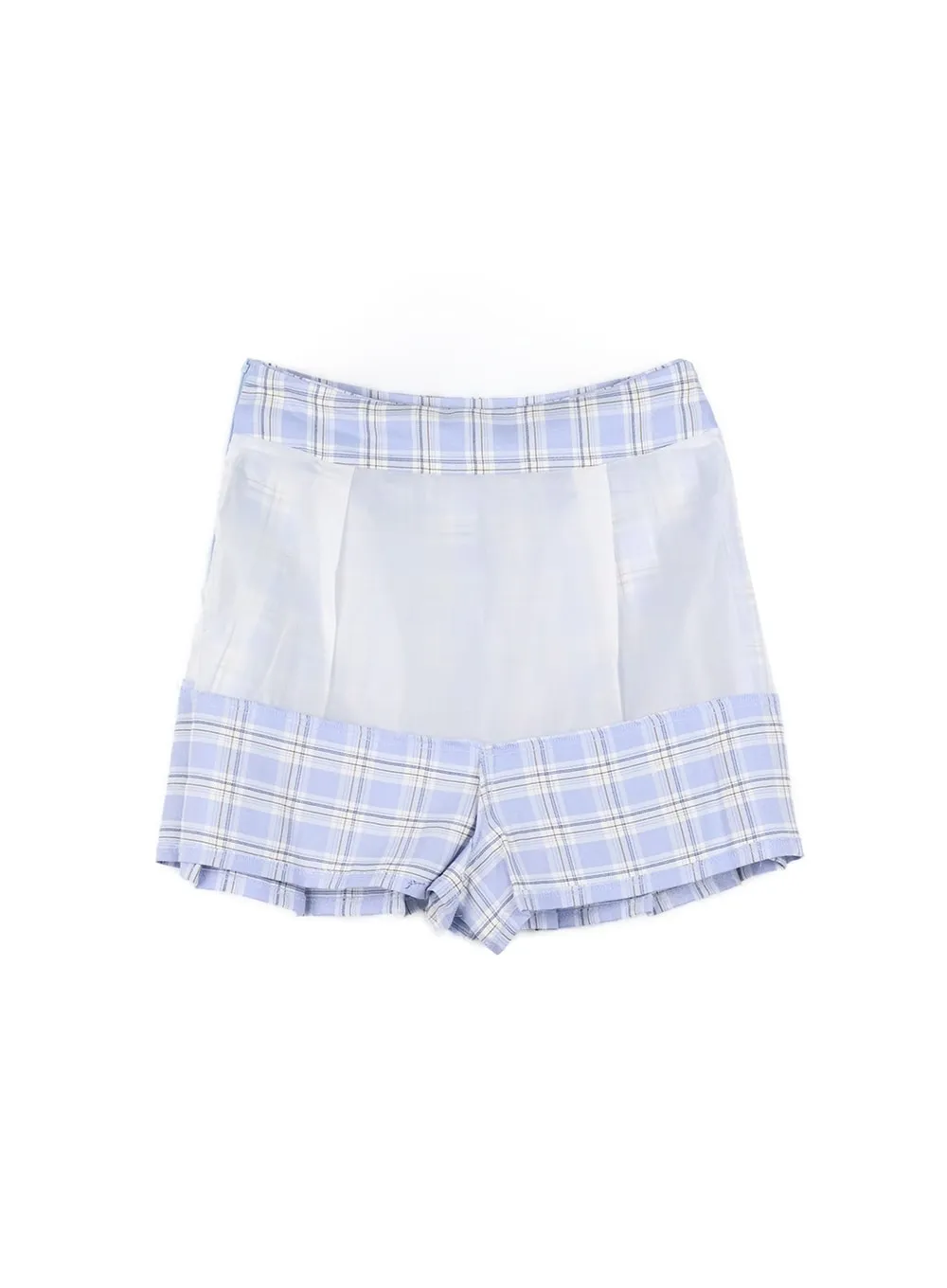 Pleated Check Mini Skirt OM420