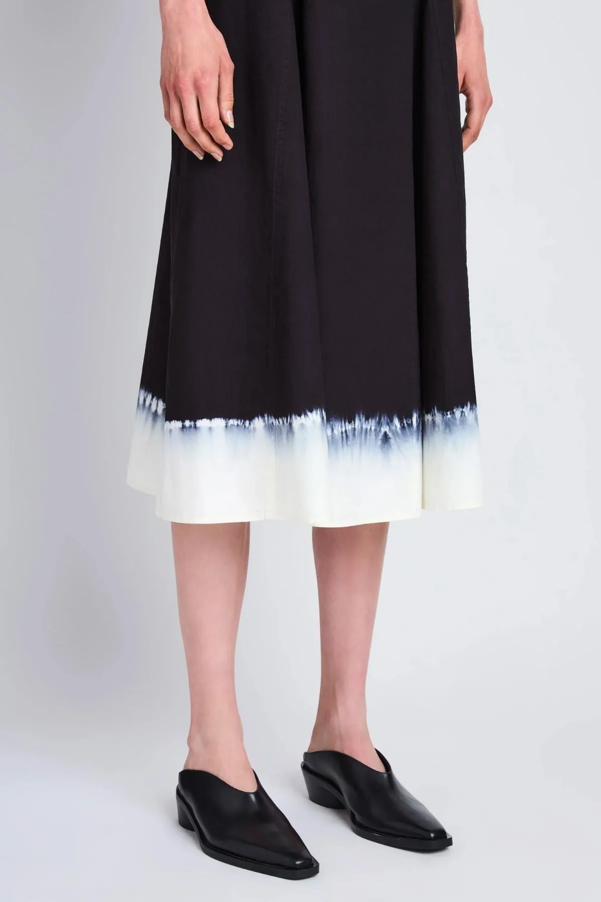 Proenza Schouler White Label Edie Dip Dye Cotton Dress - Black/ White