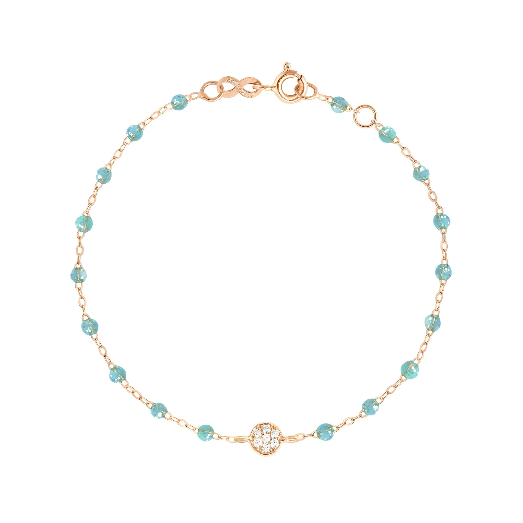 Puce Classic Gigi Aqua diamond bracelet, Rose Gold, 6.7"