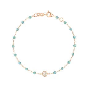 Puce Classic Gigi Aqua diamond bracelet, Rose Gold, 6.7"