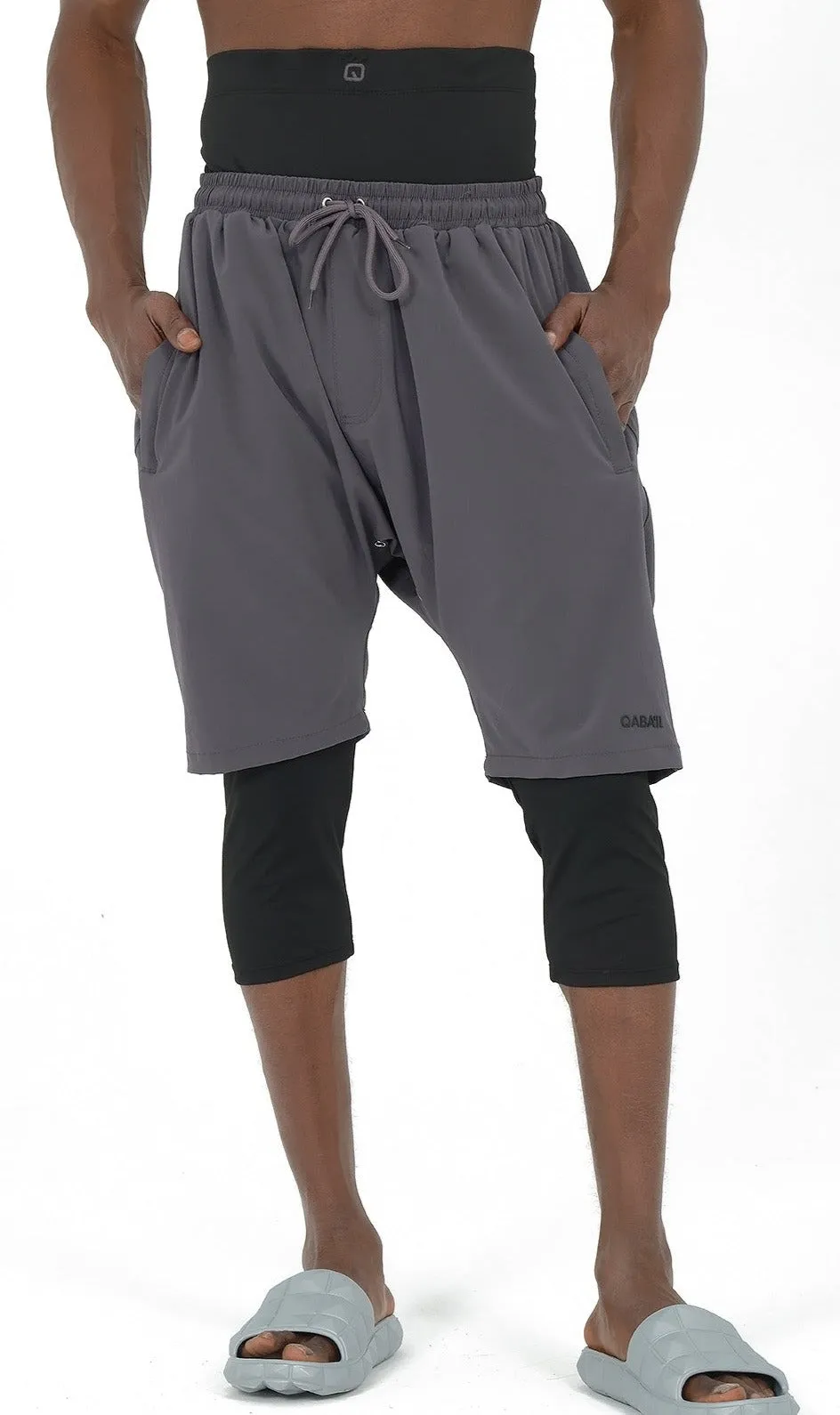 QL Halal Swim Shorts in Grey and Black