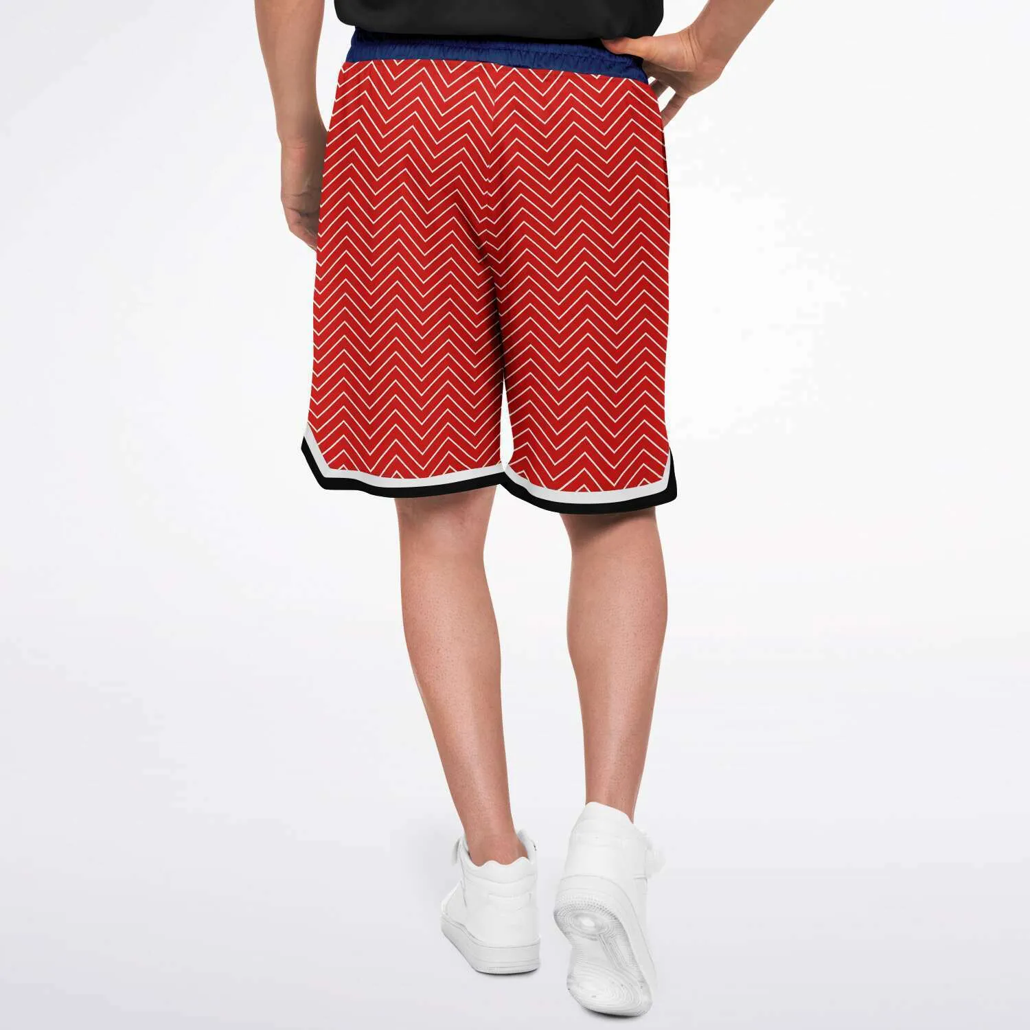 Red Par 4 Unisex Basketball Shorts