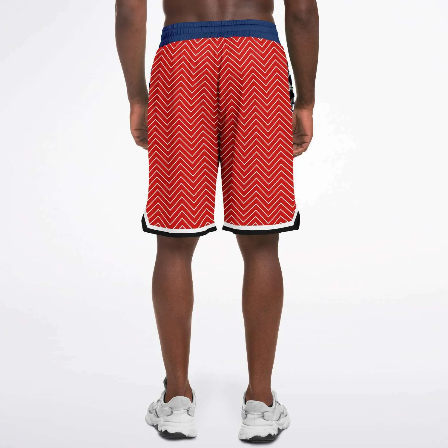 Red Par 4 Unisex Basketball Shorts