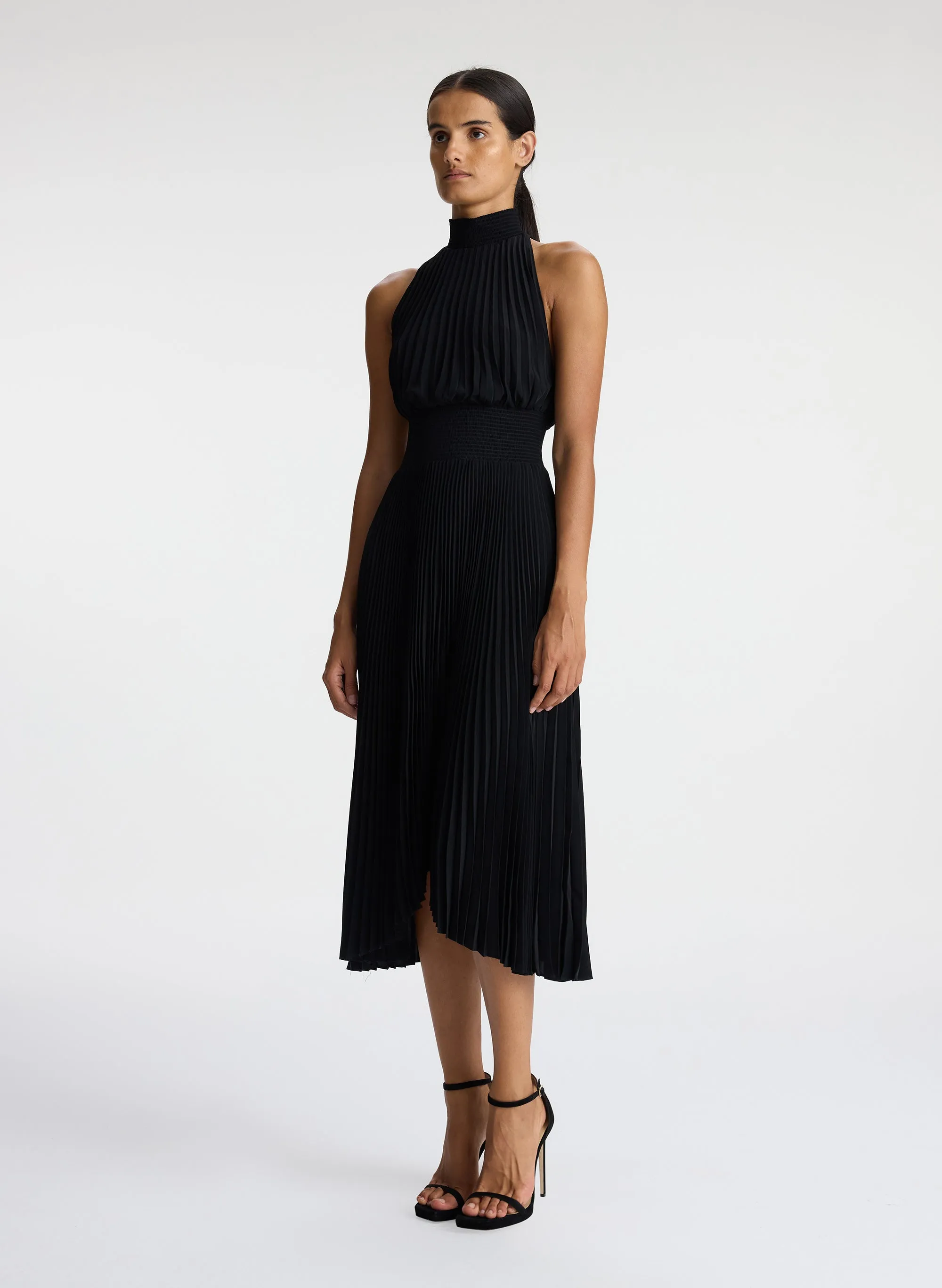 Renzo Matte Pleated Dress