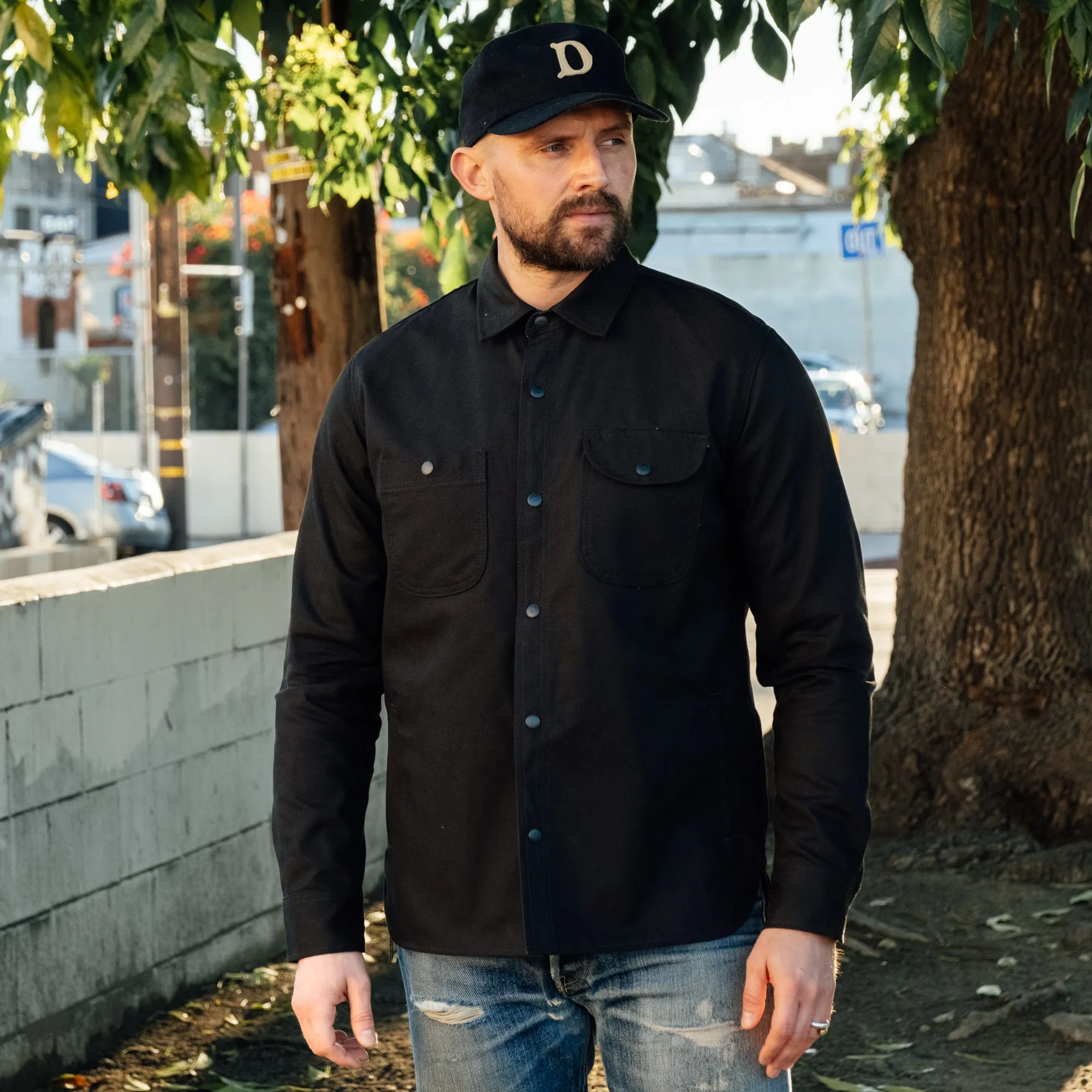 Rogue Territory Service Shirt Black Canvas Selvedge