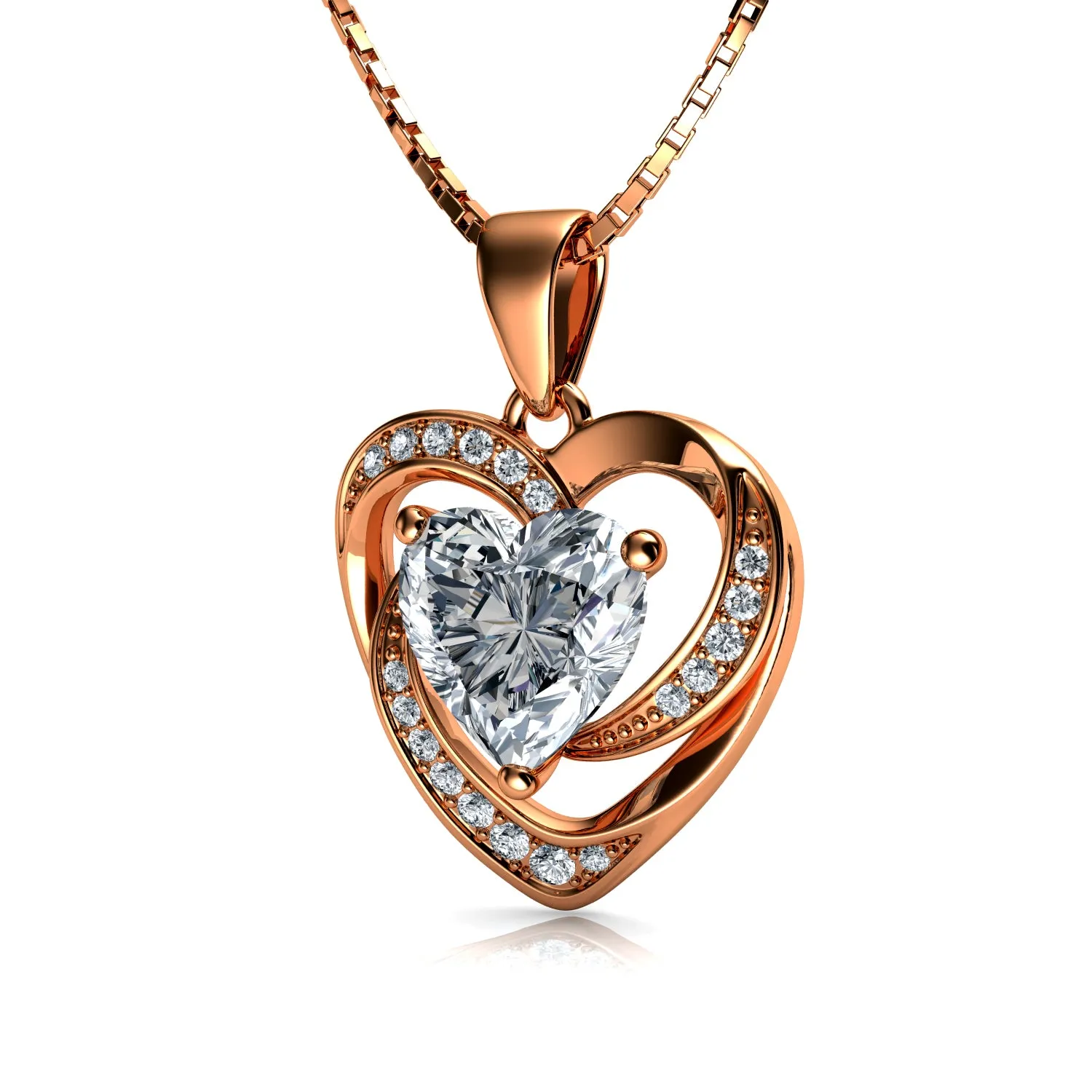 Rose Gold Necklace - 18ct Gold Plated 925 Sterling Silver Dephini