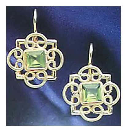 Rosette Peridot Earrings