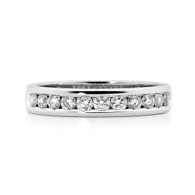 Round cut channel set diamond ring