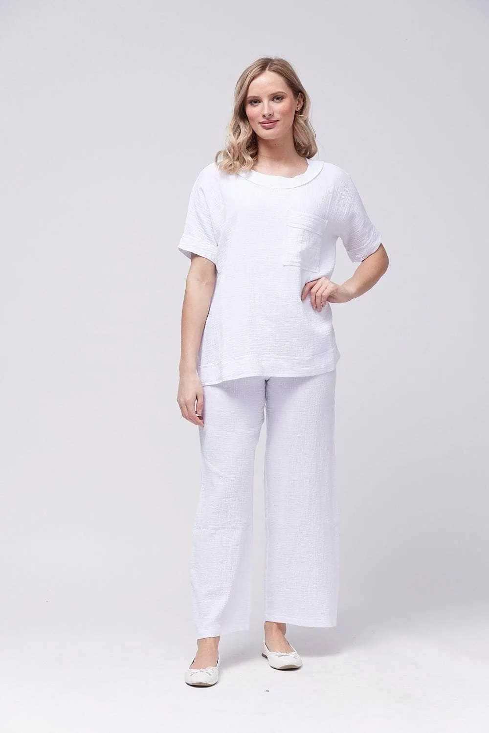 Saloos Raw Edged Cotton Top