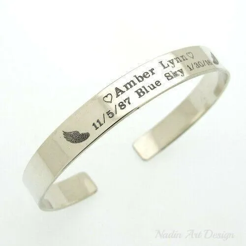 Sentiment Sterling Silver Cuff Bracelet