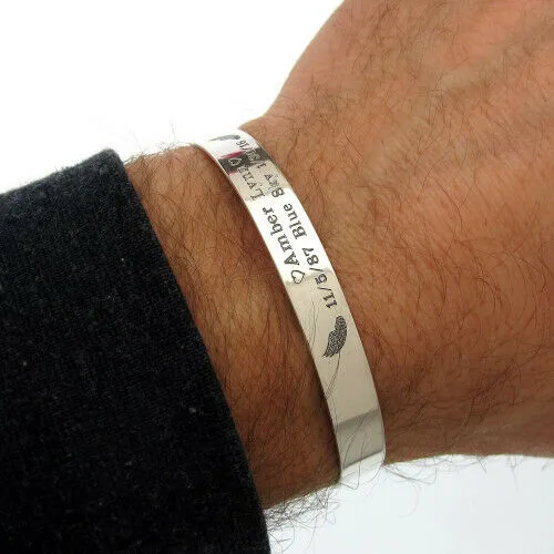 Sentiment Sterling Silver Cuff Bracelet