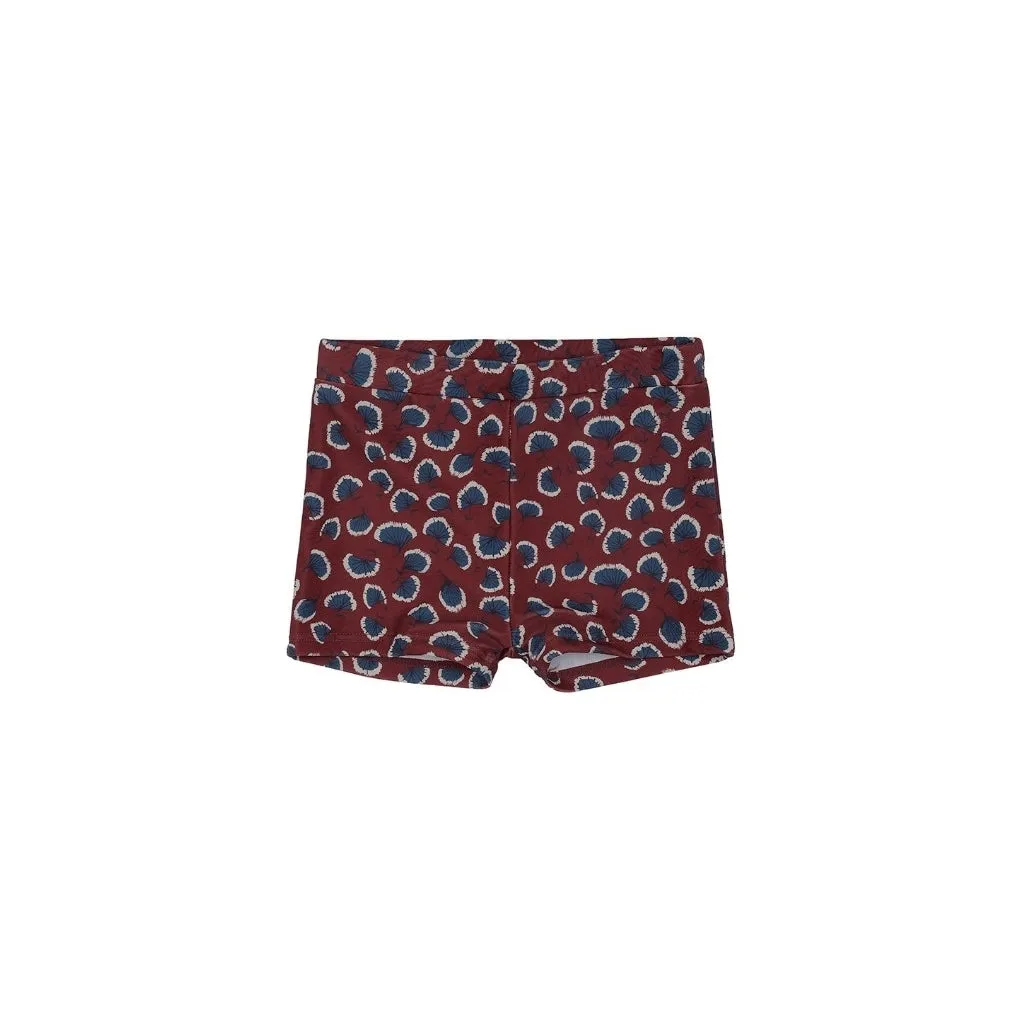 SGDon Swim Pants Coral - Russet Brown, AOP Coral