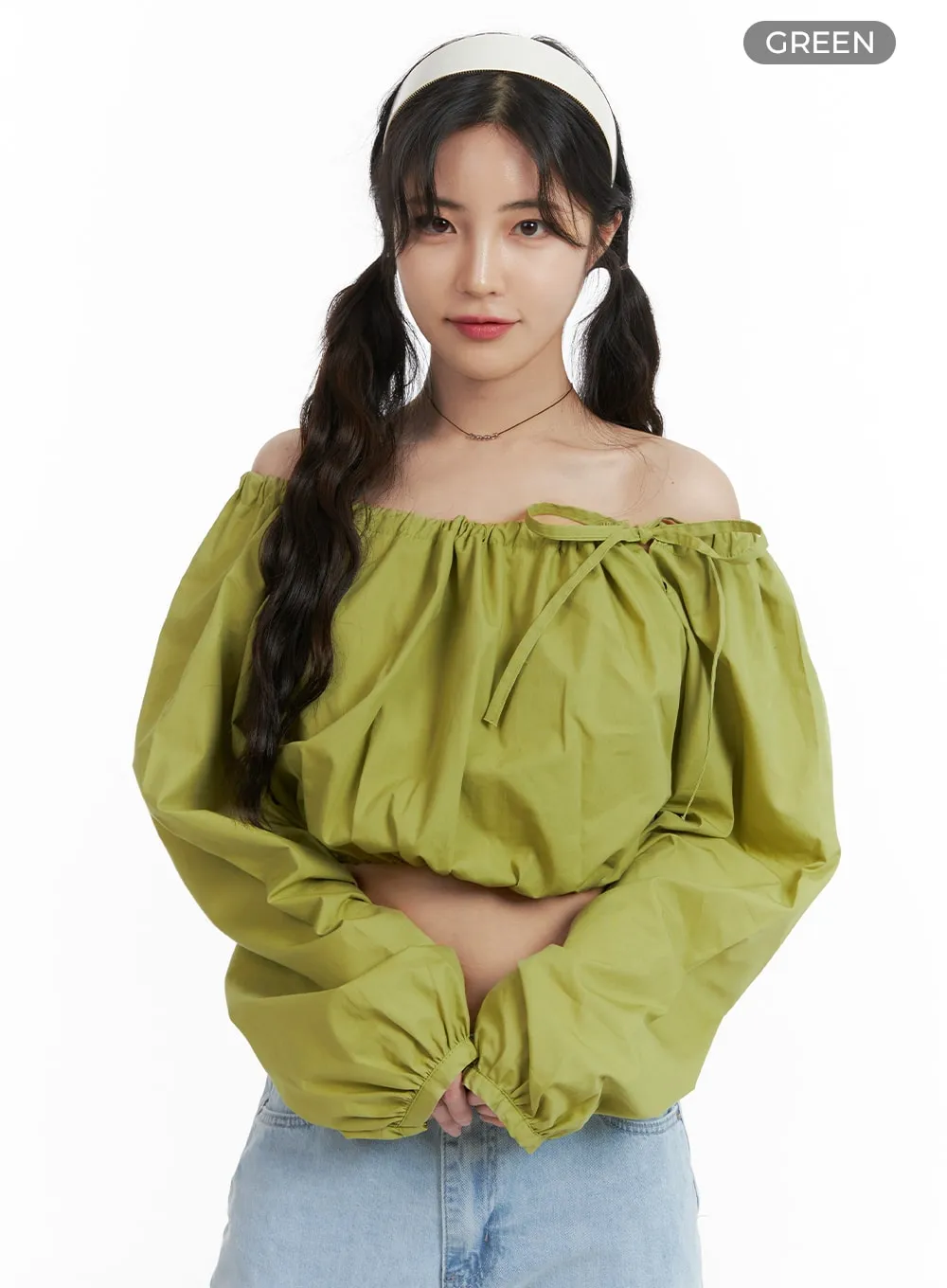 Side Ribbon Off Shoulder Blouse OM425