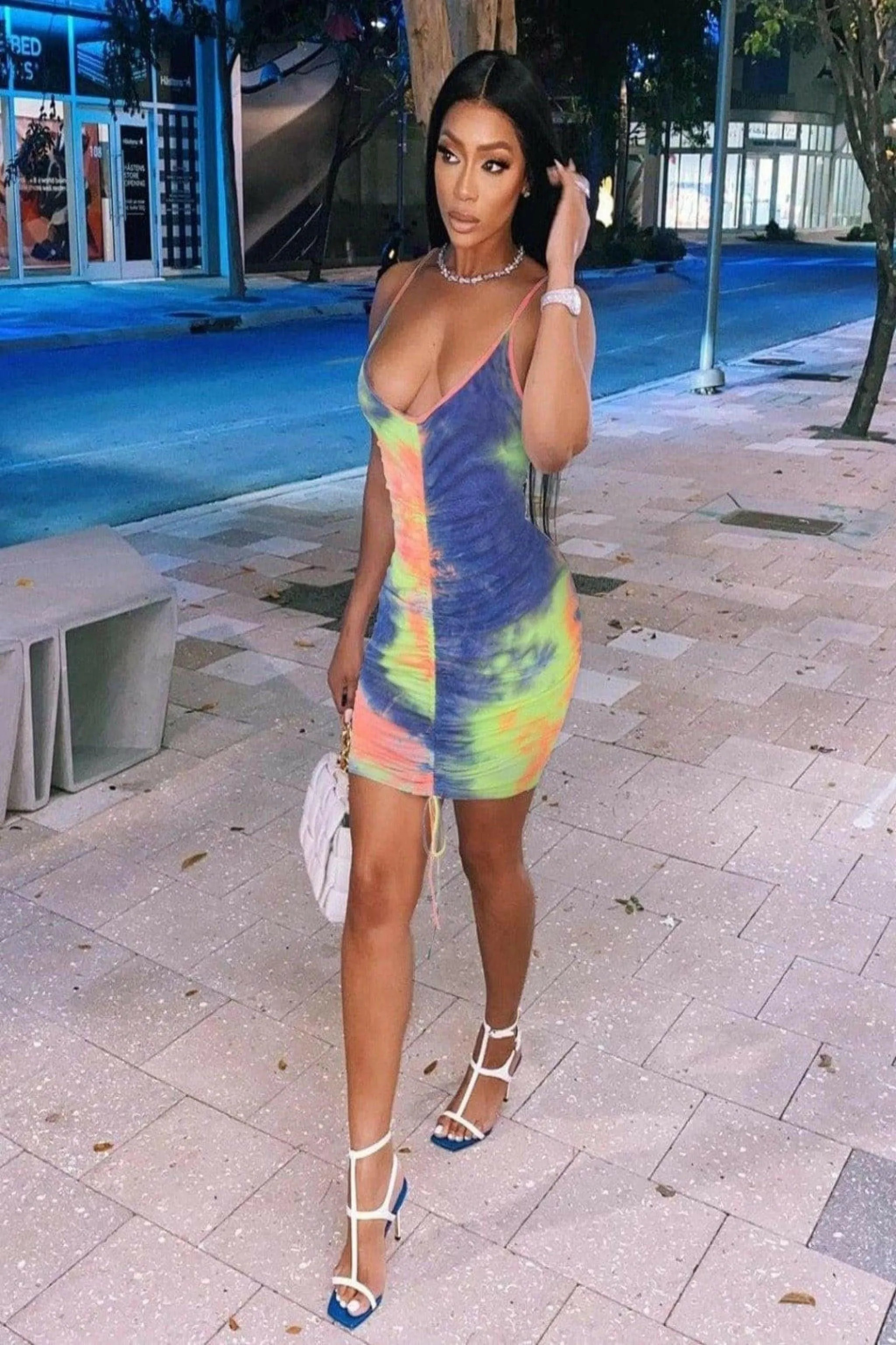 Slick Summer Nights Printed Mini Dress