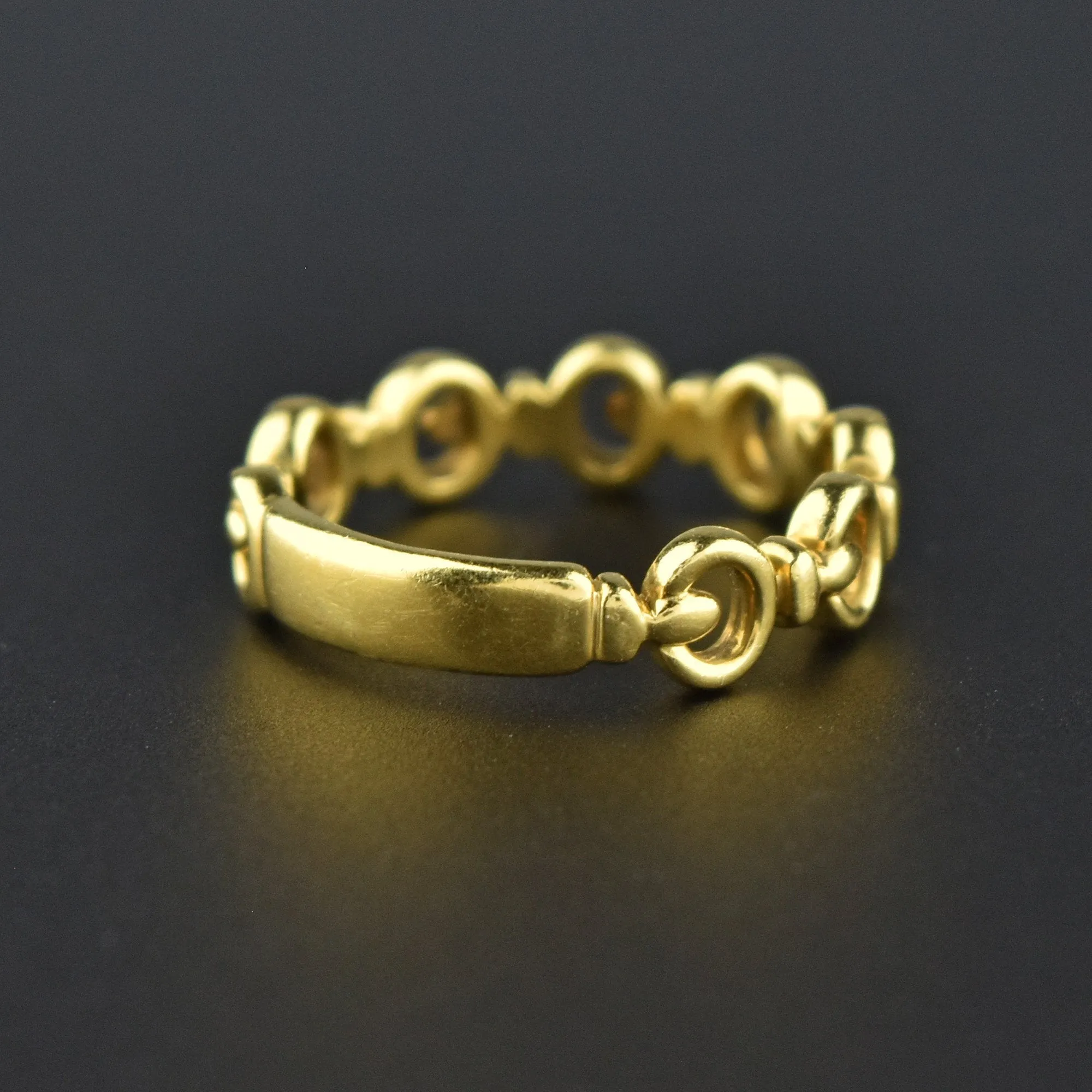 Solid 18K Gold Horse Snaffle Bit Band Ring