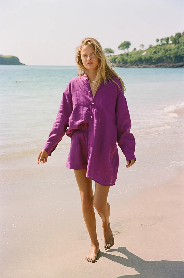 SUMMER Shorts - purple linen