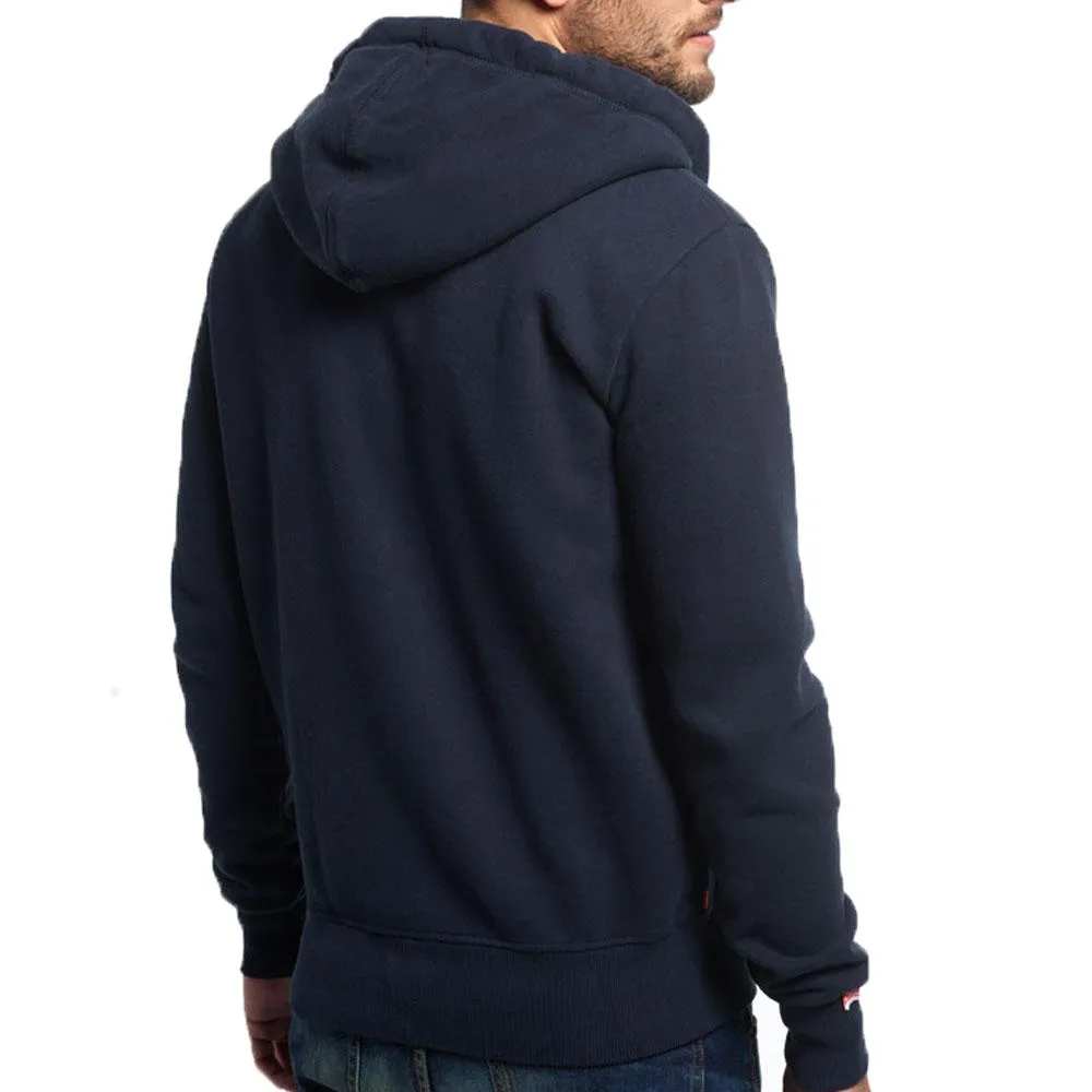 Superdry Mens Orange Label Zip up Hoodie- Ecliplse navy