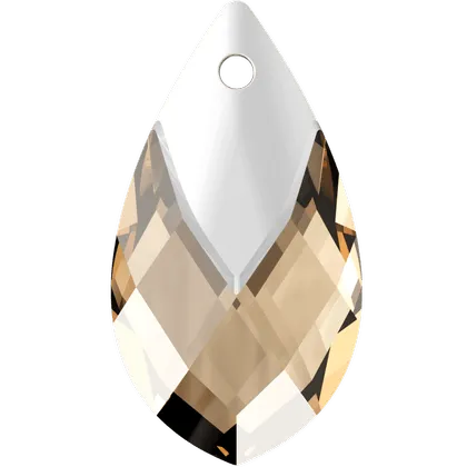 Swarovski (6565) 22mm Metallic Cap Pear-Shaped Pendant - Light Colorado Topaz  Light Chrome