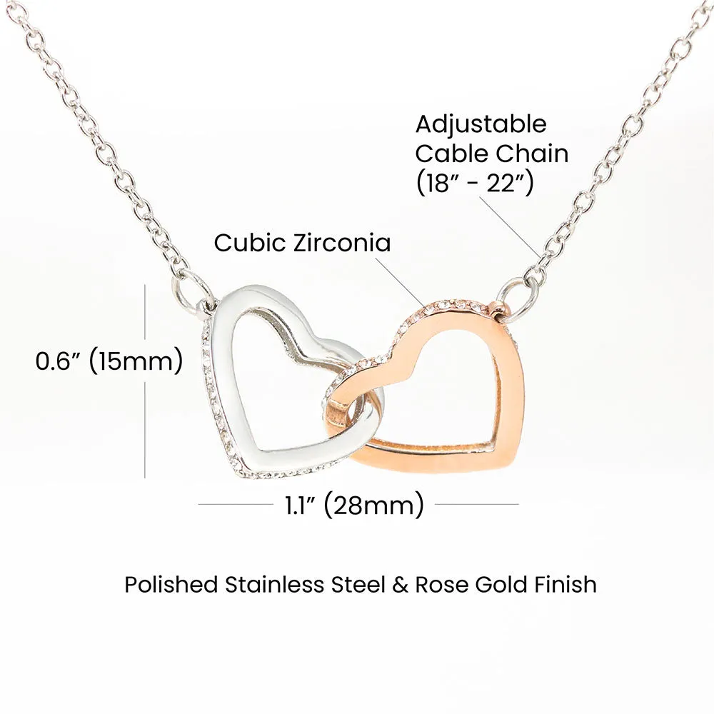 To My Beautiful Girlfriend Gift I Would Love You in a Hundred Lifetimes Interlock Heart Necklace