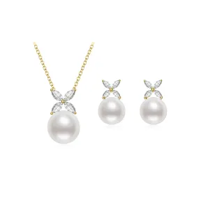 Top Grade Freshwater Pearl Necklace & Earrings Set WS00115 | EVERLEAF