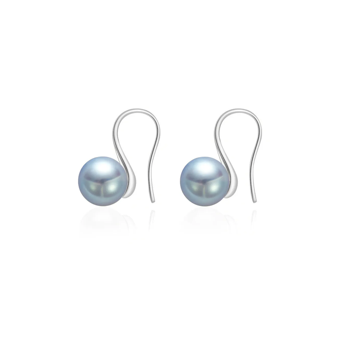 Top Lustre 18K Gold Silver Blue Akoya Pearl Earrings KE00165