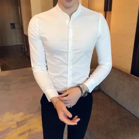 Trybuy Trendy Fashionable Branded White Cotton Button-Up Shirt For Men